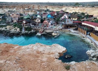 set cinematografico popeye, malta